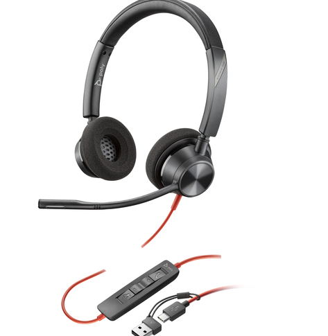 Słuchawki HP Poly Blackwire 3320 Stereo USB-C Headset +USB-C/A Adapter