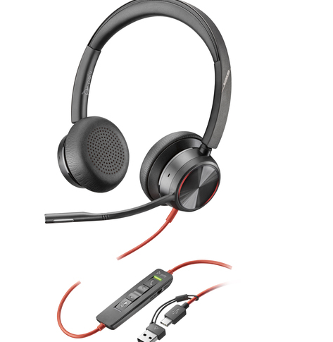 Słuchawki HP Poly Blackwire 8225 Stereo USB-C Headset +USB-C/A Adapter