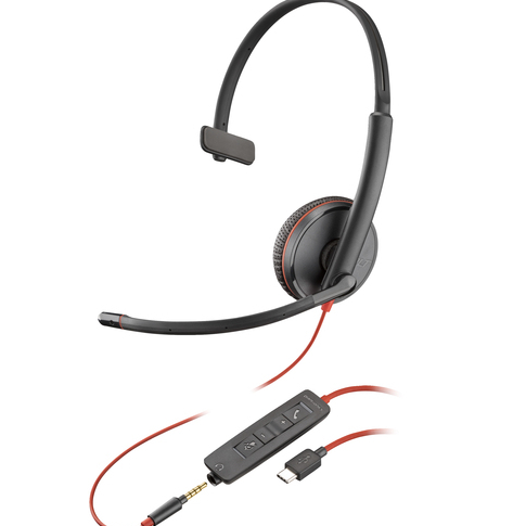 Słuchawki HP Poly Blackwire C3215 Monaural Headset +Carry Case Bulk