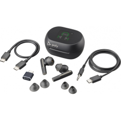 Słuchawki HP Poly Voyager Free 60+ UC Carbon Black Earbuds +BT700 USB-C Adapter +Touchscreen Charge Case