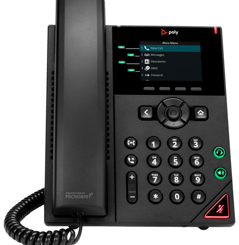 HP Poly VVX 250 4-Line IP Phone and PoE-enabled-WW