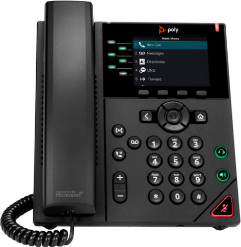 HP Poly VVX 350 6-Line IP Phone and PoE-enabled