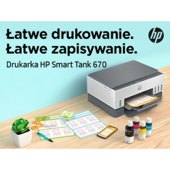 Drukarka HP Smart Tank 670 All-in-One A4 Color WIFI Print Scan Copy Inkjet 12/7ppm