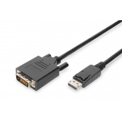 Kabel ASM AK-340301-020-S ASSMANN Kabel Displayport 1.1a z zatrzaskiem Typ DP/DVI-D (24+1) M/M czarny 2m