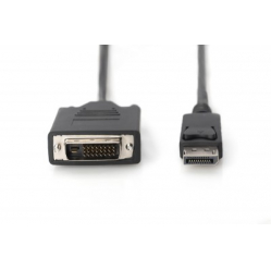 Kabel ASM AK-340301-020-S ASSMANN Kabel Displayport 1.1a z zatrzaskiem Typ DP/DVI-D (24+1) M/M czarny 2m