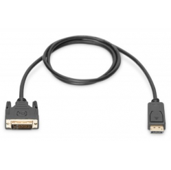 Kabel ASM AK-340301-020-S ASSMANN Kabel Displayport 1.1a z zatrzaskiem Typ DP/DVI-D (24+1) M/M czarny 2m