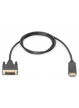 Kabel ASM AK-340301-020-S ASSMANN Kabel Displayport 1.1a z zatrzaskiem Typ DP/DVI-D (24+1) M/M czarny 2m