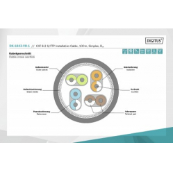 Kabel DIGITUS CAT 8.2 S-FTP 2000MHz AWG 22/1 Dca 100m zielony