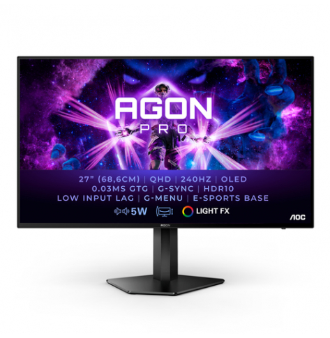 Monitor AOC AG276QZD 27 WQHD OLED 240Hz FreeSync Premium Pro G-Sync HDR10 USB DP HDMI