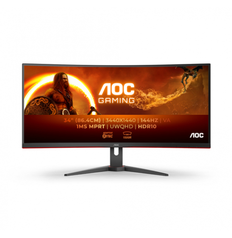 Monitor AOC CU34G2XE/BK 34 UWQHD VA 144Hz HDR10 Freesync Premium Ultrawide DP HDMI