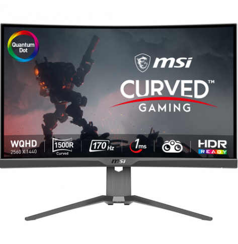 Monitor MSI MAG 275CQRF QD 27 Rapid VA WQHD Curved 1000R 170Hz 1ms HDMI DP USB-C PD15W Pivot