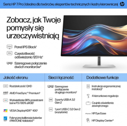 Monitor HP S7 Pro 727pq 27 QHD WQHD 120Hz 16:9 IPS czarny HDMI DP