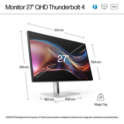 Monitor HP S7 Pro 727pu Docking 27 QHD WQHD 120Hz 16:9 IPS czarny TB4 HDMI DP