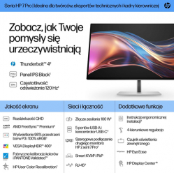 Monitor HP S7 Pro 727pu Docking 27 QHD WQHD 120Hz 16:9 IPS czarny TB4 HDMI DP