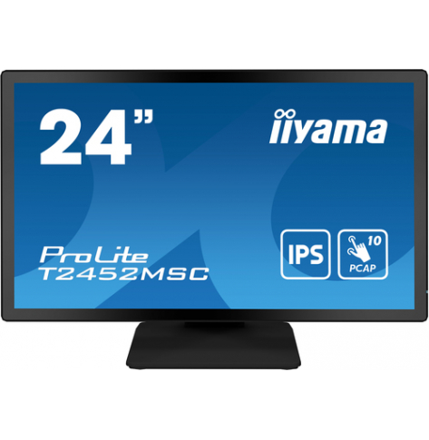 Monitor IIYAMA T2452MSC-B1 24 IPS FHD PCAP 10P Touch Flat Bezel Free Glass  HDMI DP USB  glosniki kamera