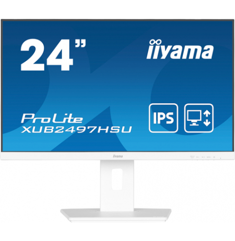 Monitor IIYAMA XUB2497HSU-W2 24 IPS FHD Adaptive Sync  1ms HDMI DP USB glosniki  Stand bialy