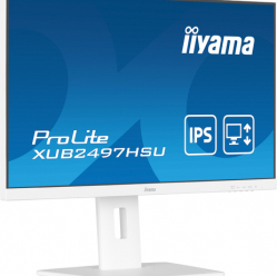 Monitor IIYAMA XUB2497HSU-W2 24 IPS FHD Adaptive Sync  1ms HDMI DP USB glosniki  Stand bialy