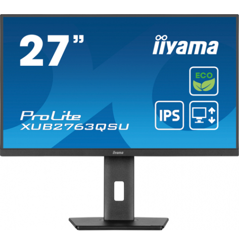 Monitor IIYAMA XUB2763QSU-B1 Green Choice 27 IPS WQHD 2ms HDMI DP USB glosniki FreeSync Stand