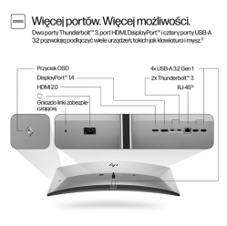 Monitor HP 740pm Series 7 Pro 39.7 IPS 5K2K Conferencing 21:9 5ms HDMI DP