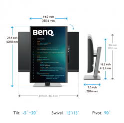 Monitor BENQ RD240Q 24.1 IPS WQXGA  5ms HDMI DP USB-C glosniki Pivot