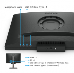 Monitor BENQ RD240Q 24.1 IPS WQXGA  5ms HDMI DP USB-C glosniki Pivot
