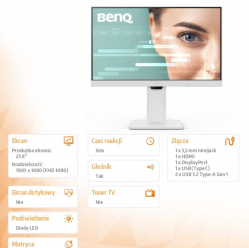 Monitor BENQ GW2486TC 23.8 IPS FHD 5ms HDMI USB-C glosniki Pivot