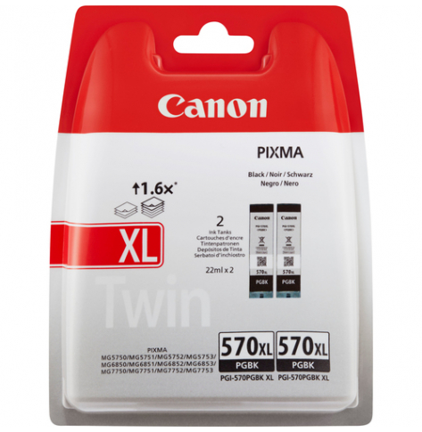 Tusz Canon 0318C007 PGI-570XL BK TWIN BLISTER with security