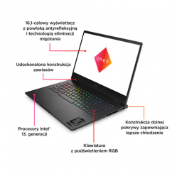 Laptop HP OMEN 16-wd0004nw 161 FHD i7-13620H 16GB 512GB RTX4060 BK Win11 2Y Shadow Black