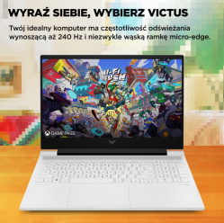 Laptop HP VICTUS 16-r1154nw 161 FHD AG IPS i7-14650HX 16GB 1TB SSD RTX4060 NoOS 2Y Ceramic White