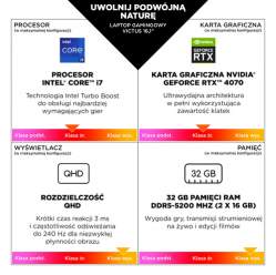 Laptop HP VICTUS 16-r1154nw 161 FHD AG IPS i7-14650HX 16GB 1TB SSD RTX4060 NoOS 2Y Ceramic White