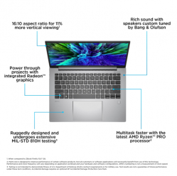 Laptop HP ZBook FIREFLY G10 14 WUXGA Touch AG i5-1340P 16GB 512GB BT BK FPR W11Pro Nouvelle Silver 2Y