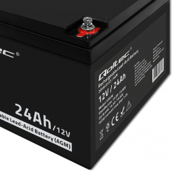 Akumulator Qoltec AGM | 12V | 24Ah | max.7.2A