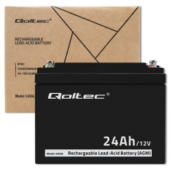 Akumulator Qoltec AGM | 12V | 24Ah | max.7.2A
