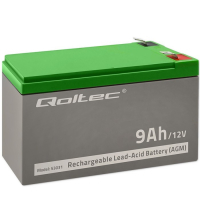 Akumulator Qoltec | 12V | 9Ah | max.90A | AGM