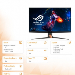 Monitor Asus ROG PG32UQXR 32 4K 1 IPS miniLED DP HDMI USB