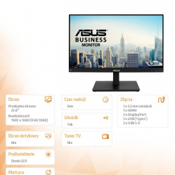 Monitor Asus BE24ECSBT 23.8 IPS 5ms BK EU DP HDMI USB