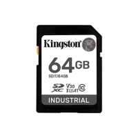 Karta pamięci KINGSTON 64GB SDXC Industrial -40C to 85C C10 UHS-I U3 V30 A1 pSLC