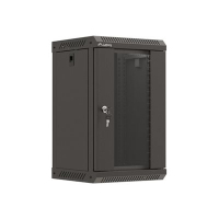 Szafa serwerowa Lanberg 10 cali 9U 300x300 drzwi przeszklone czarna flat pack