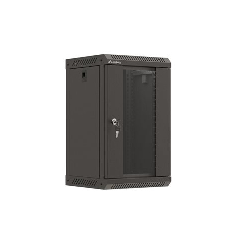 Szafa serwerowa Lanberg 10 cali 9U 300x300 drzwi przeszklone czarna flat pack