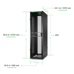 Szafa serwerowa APC NetShelter SX Server Rack Gen 2 45U 2124H x 600W x 1070D mm w  Sides czarna