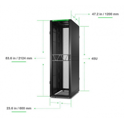 Szafa serwerowa APC NetShelter SX Server Rack Gen 2 45U 2124H x 600W x 1200D mm w  Sides czarna