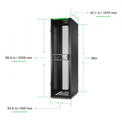 Szafa serwerowa APC NetShelter SX Server Rack Gen 2 48U 2258H x 600W x 1070D mm w  Sides czarna