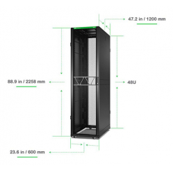 Szafa serwerowa APC NetShelter SX Server Rack Gen 2 48U 2258H x 600W x 1200D mm w  Sides czarna