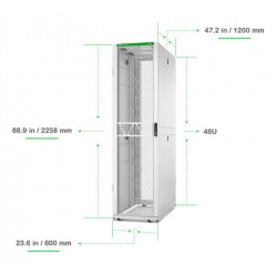 Szafa serwerowa APC NetShelter SX Server Rack Gen 2 48U 2258H x 600W x 1200D mm w  Sides White