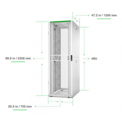Szafa serwerowa APC NetShelter SX Server Rack Gen 2 48U 2258H x 750W x 1200D mm w  Sides White
