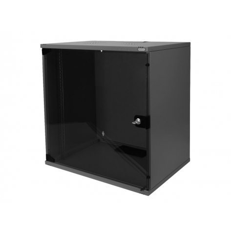 Szafa serwerowa DIGITUS 12U wall mounting cabinet SoHo unmounted 595x540x400mm glass front door czarna RAL 9005