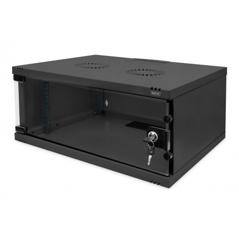 Szafa serwerowa DIGITUS 4U wall mounting cabinet SOHO unmounted 241x540x400mm full glass front door czarna