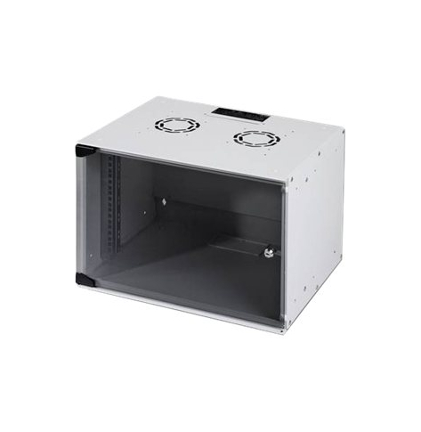 Szafa serwerowa DIGITUS 7U wall mounting cabinet SoHo unmounted 370x540x400mm glass front door czarna RAL 9005