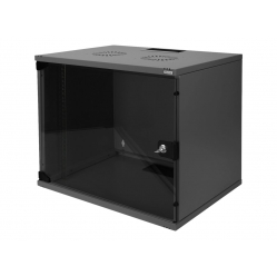 Szafa serwerowa DIGITUS 9U wall mounting cabinet SoHo unmounted 460x540x400mm glass front door czarna RAL 9005