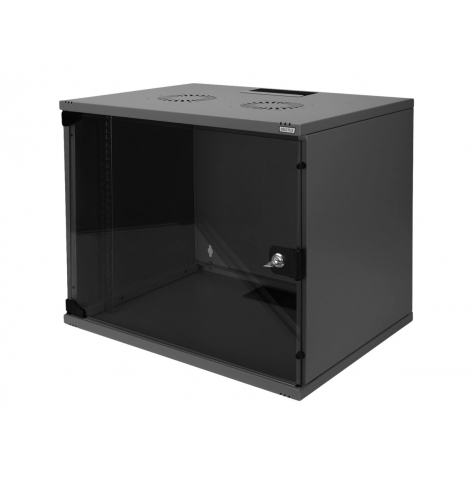 Szafa serwerowa DIGITUS 9U wall mounting cabinet SoHo unmounted 460x540x400mm glass front door czarna RAL 9005